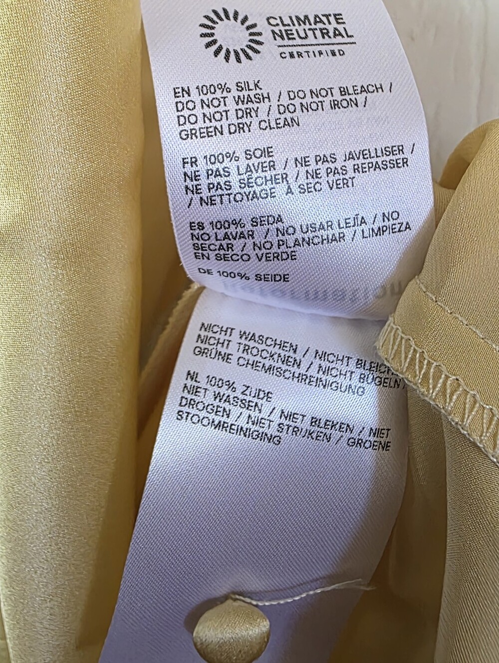 Reformation Daniela Silk Dress Yellow - Picture 9 of 9